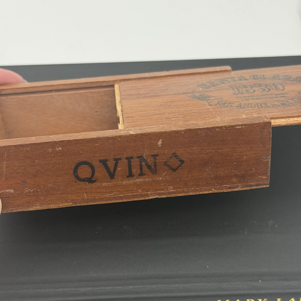 Vintage Santa Clara 1830 Wooden Cigar Box Sliding Lid San Andres Mexico - Picture 3 of 8